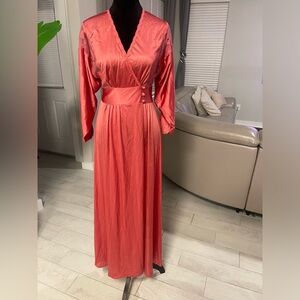 Vintage Lily of France union made nylon maxi wrap nightgown dress P